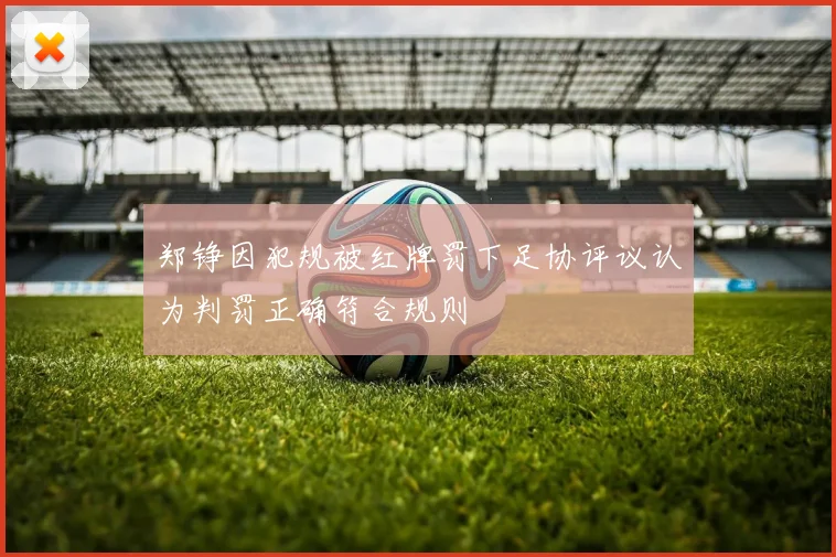 郑铮因犯规被红牌罚下足协评议认为判罚正确符合规则